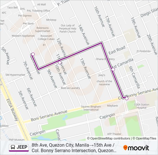 JEEP bus Line Map