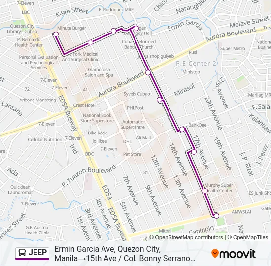 JEEP Bus Line Map