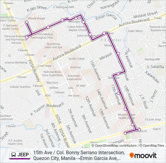 JEEP Bus Line Map