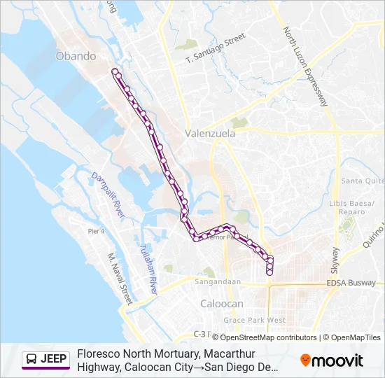 JEEP Bus Line Map