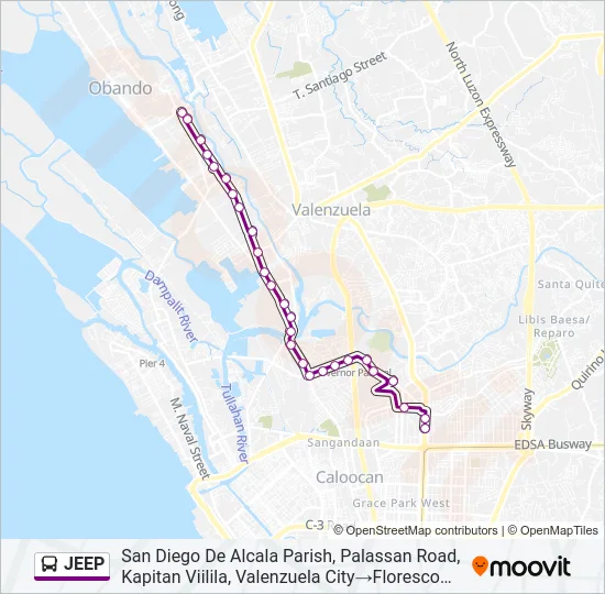 JEEP Bus Line Map