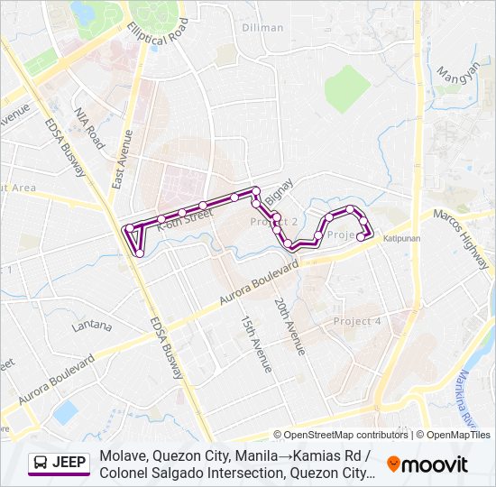 JEEP Bus Line Map