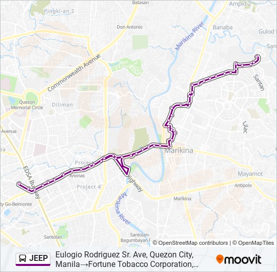 JEEP Bus Line Map