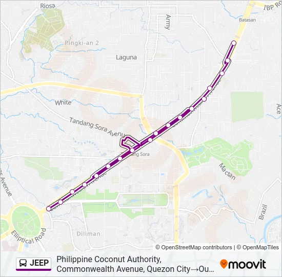 JEEP Bus Line Map