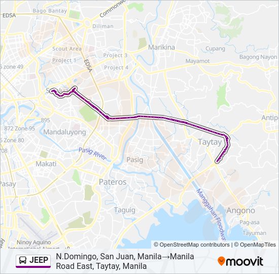 JEEP Bus Line Map