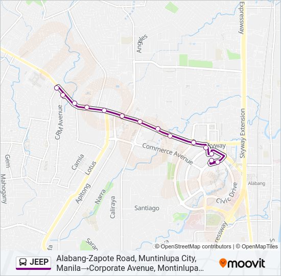 JEEP Bus Line Map