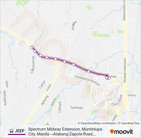 JEEP Bus Line Map