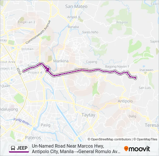 JEEP Bus Line Map