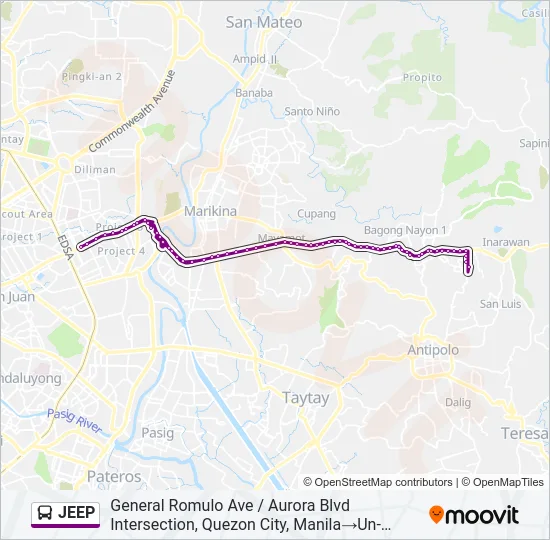 JEEP Bus Line Map