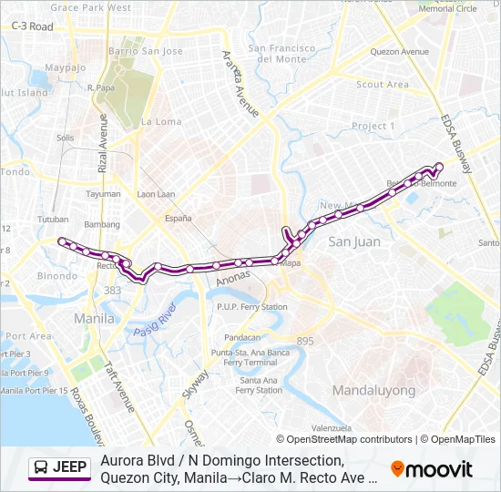 JEEP Bus Line Map
