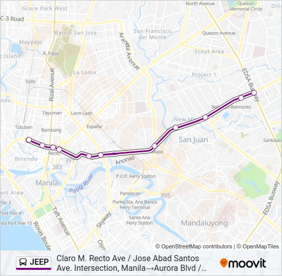 JEEP Bus Line Map