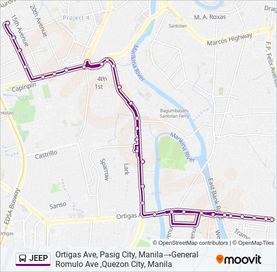 JEEP Bus Line Map