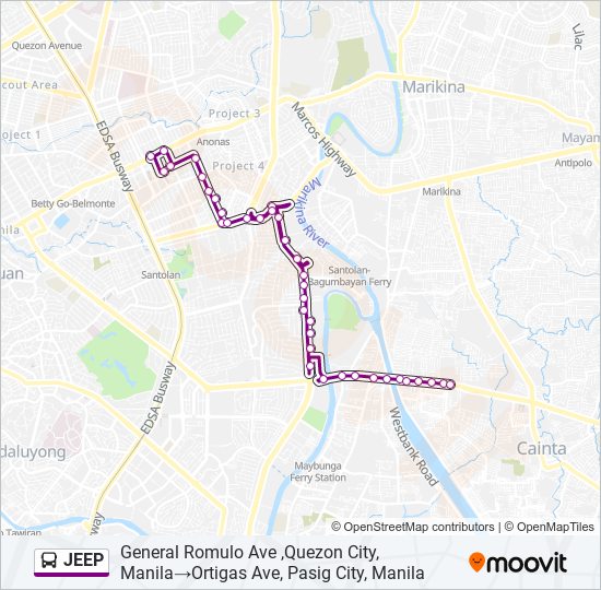 JEEP bus Line Map