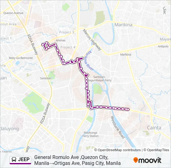 JEEP Bus Line Map