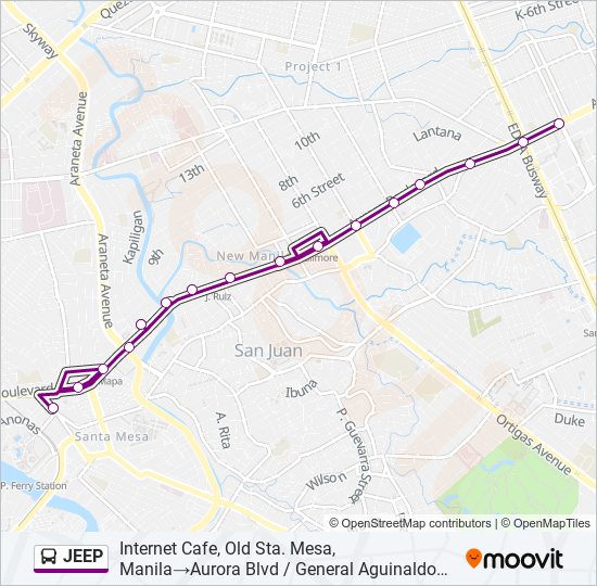 JEEP Bus Line Map