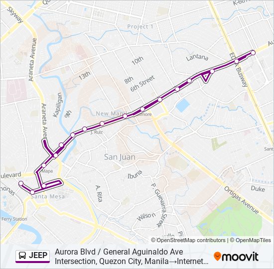 JEEP bus Line Map