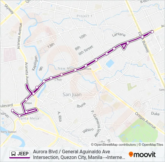 JEEP Bus Line Map