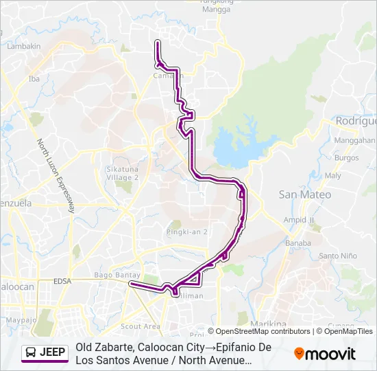 JEEP Bus Line Map