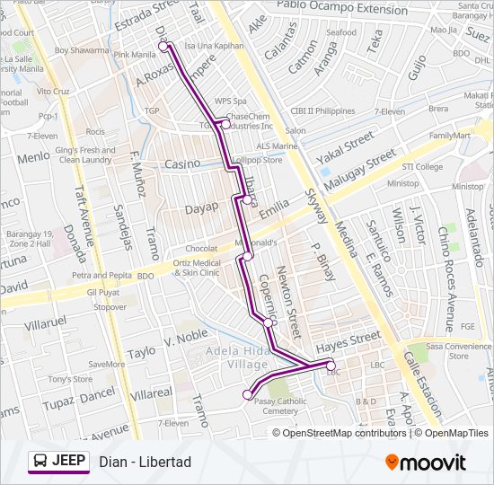 JEEP Bus Line Map