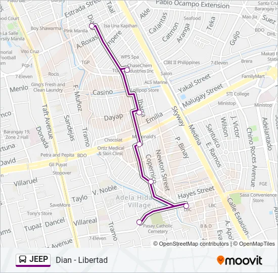 JEEP Bus Line Map