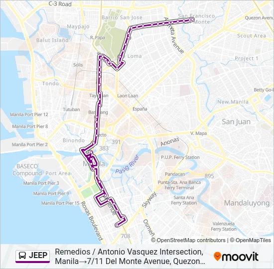 JEEP Bus Line Map