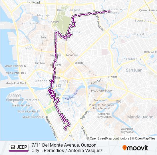 JEEP Bus Line Map