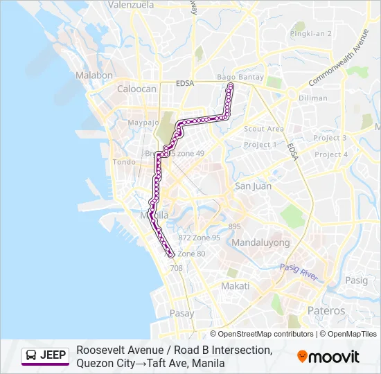 JEEP Bus Line Map