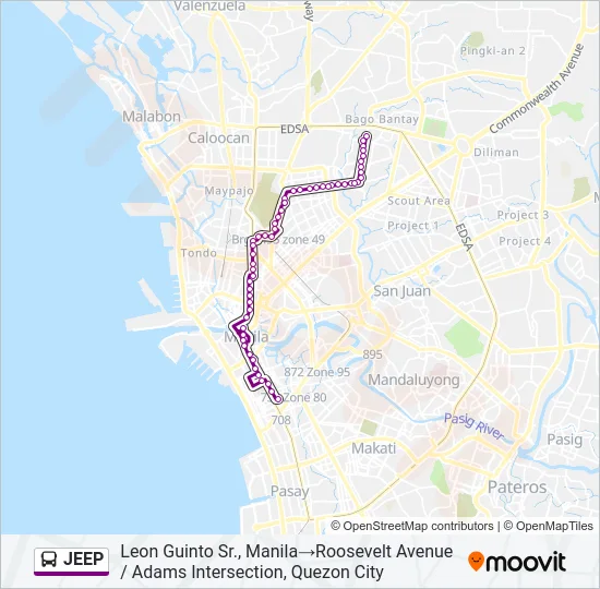 JEEP Bus Line Map