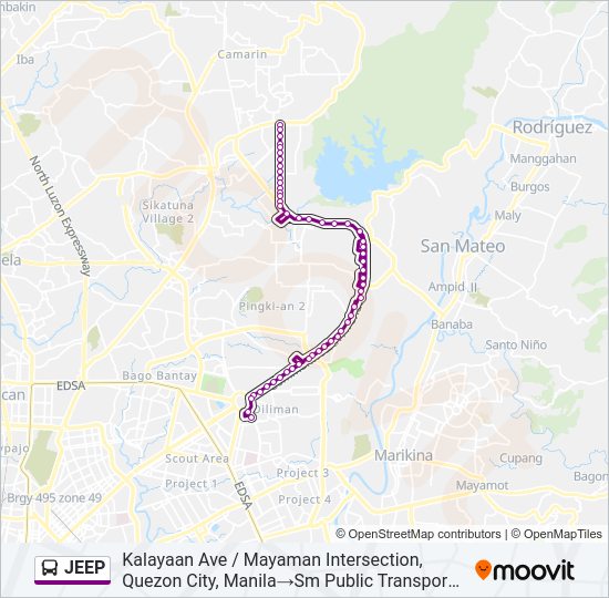 JEEP Bus Line Map