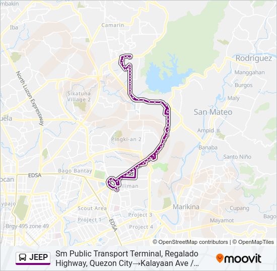 JEEP Bus Line Map