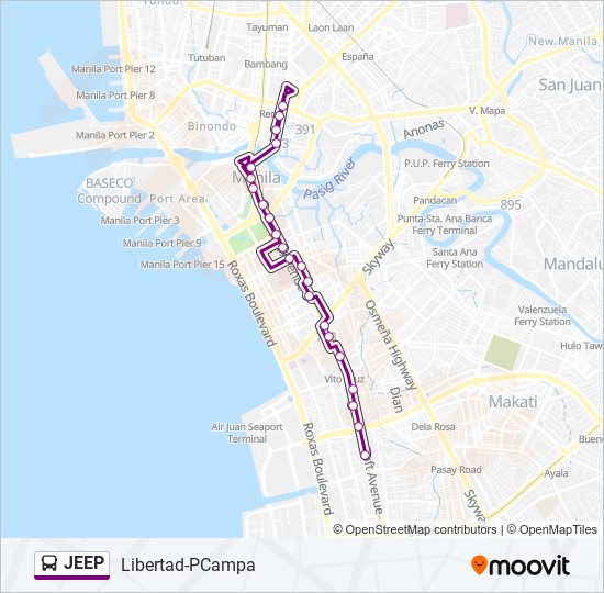 JEEP bus Line Map