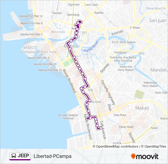 JEEP Bus Line Map