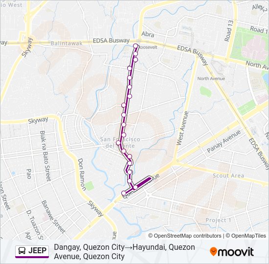 JEEP Bus Line Map