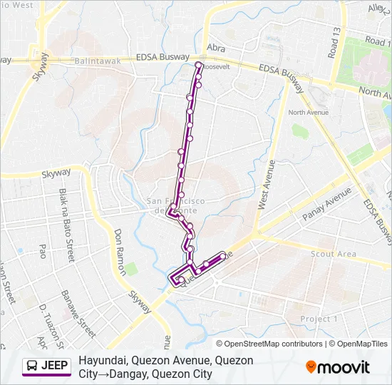 JEEP Bus Line Map