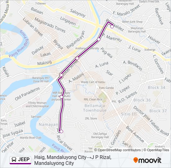 JEEP Bus Line Map