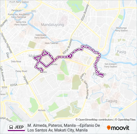 JEEP Bus Line Map