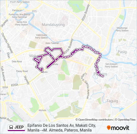 JEEP Bus Line Map
