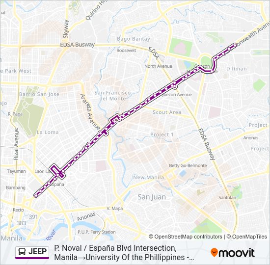 JEEP Bus Line Map