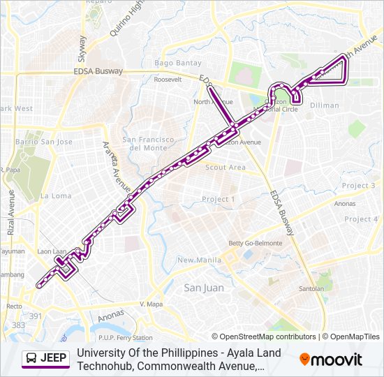 JEEP Bus Line Map