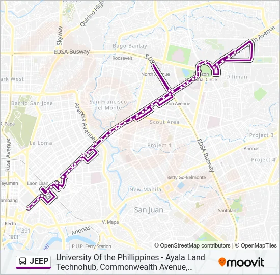 JEEP Bus Line Map