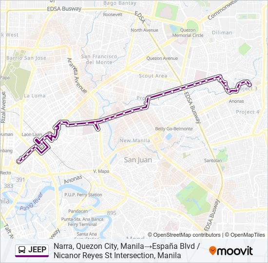 JEEP bus Line Map