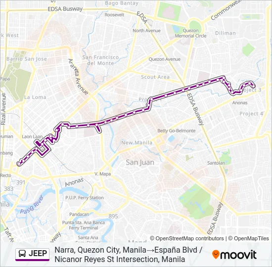 JEEP Bus Line Map