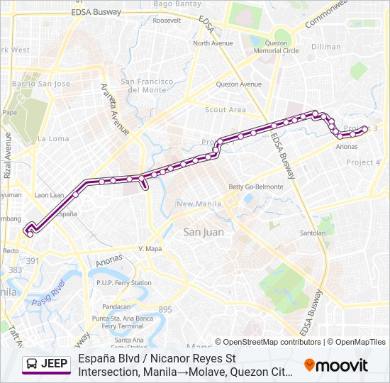 JEEP Bus Line Map