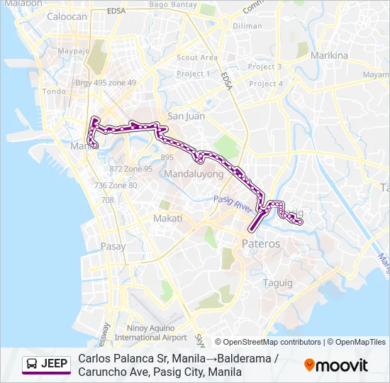 JEEP Bus Line Map