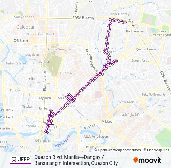 JEEP Bus Line Map