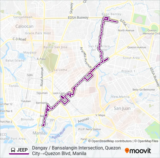 JEEP Bus Line Map