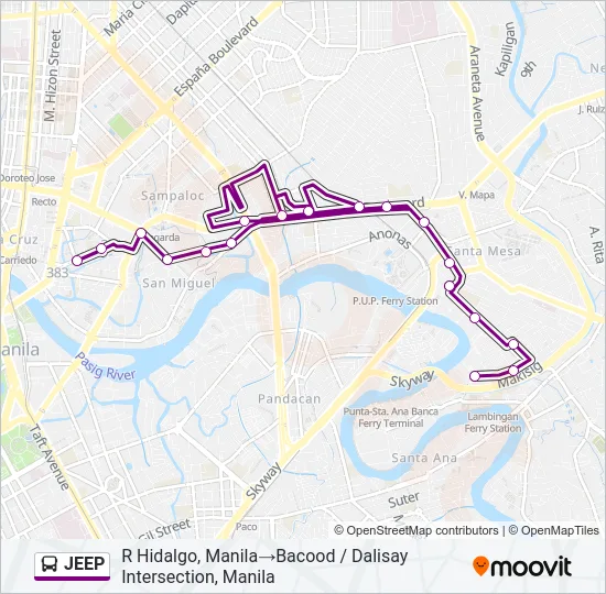 JEEP Bus Line Map