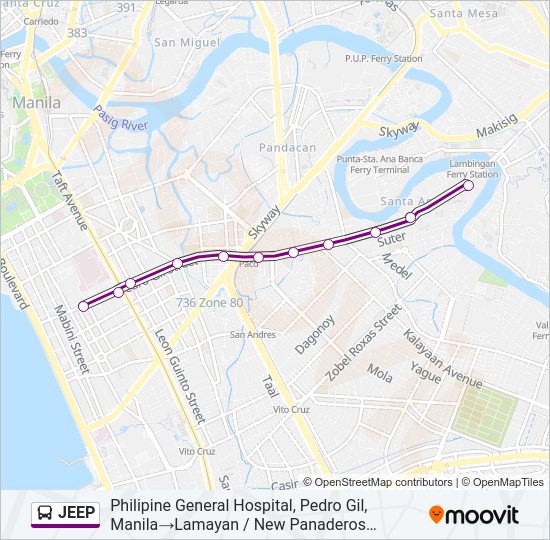 JEEP Bus Line Map