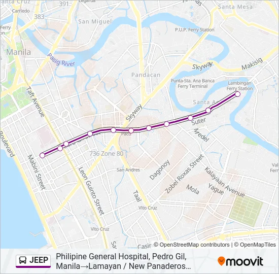 JEEP Bus Line Map