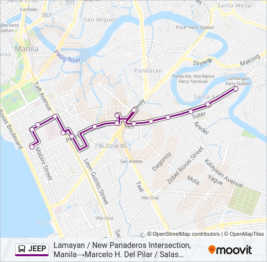 JEEP Bus Line Map